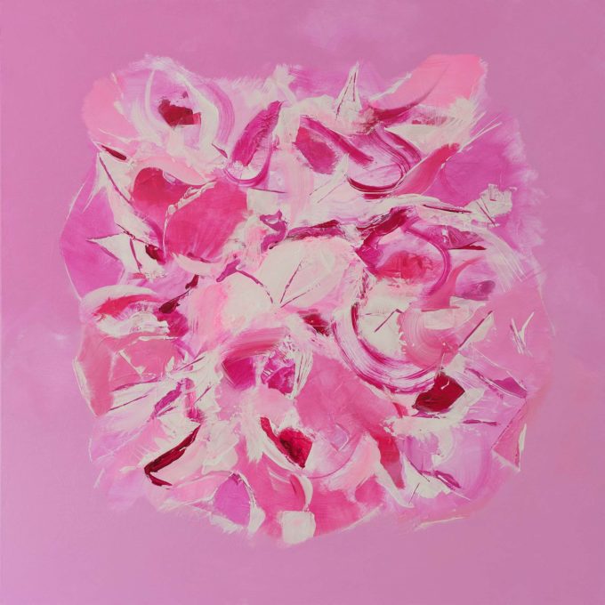 Pink abstract painting - Virtuos Space 1 solo
