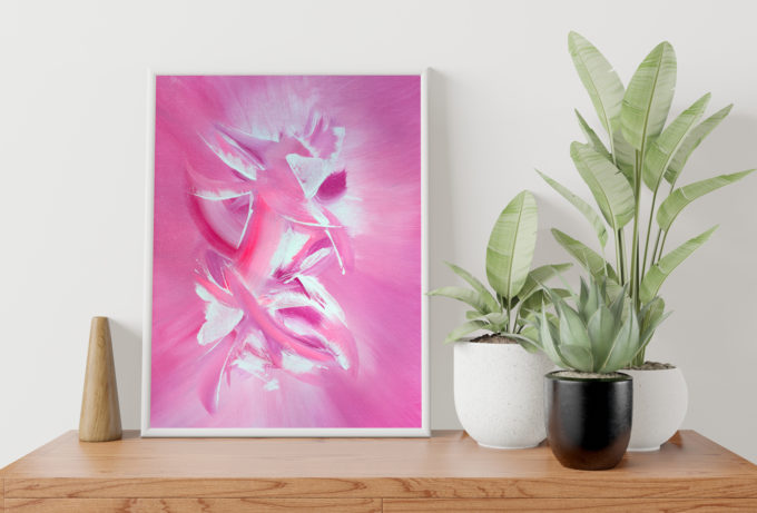 Pink abstract painting - Virtuos Space 3